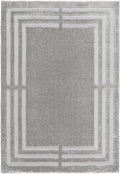 Town & Country Everyday Cloud Shag Plush Border Area Rug with High-Low Pile, Grey, 7'10"x10'2"