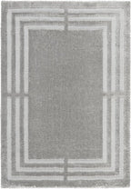 Town & Country Everyday Cloud Shag Plush Border Area Rug with High-Low Pile, Grey, 7'10"x10'2"