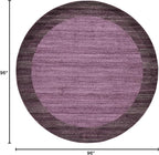 Rugs.com Angelica Collection Rug – 8 Ft Round Violet Medium Rug Perfect for Kitchens, Dining Rooms