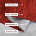 RUGSREAL Solid Color Rug for Living Room 8x10 Large Washable Bedroom Rug with Rubber Backing Low-Pile Modern Contemporary Indoor Area Rug Home Office Throw Carpet for Dining Room, 8' x 10' Red