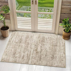 2x3 Washable Rugs for Kitchen, Floor, Entryway, Powder Room Small Area Rug Non-Slip Vintage Low Pile Throw Door Mat Brown