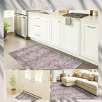 Fame Rugs Turkish Rug. Washable Vintage Oriental Antique Inspired Traditional Doormat Small Modern Area Rugs Luxury Entryway Entry Bedroom Bathroom Kitchen (397CB, 2'5 x 13'1)