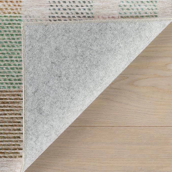 Dash & Albert Chanan Plaid Multi Machine Washable Rug, Runner-2.5 X 8 Feet, Multicolored/Ivory Plaid Pattern