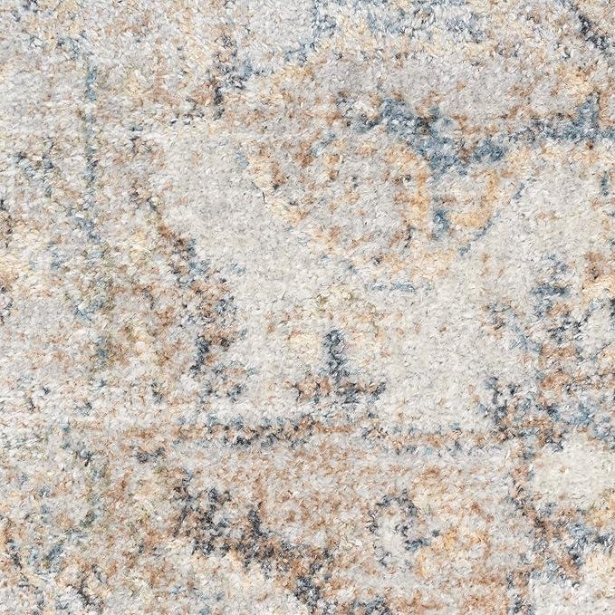 Nourison Home Astra Machine Washable Silver Grey 2' x 6' Area Rug - Easy Clean, Non Shedding, Bed Room, Living Room, Dining Room, Kitchen (6' Runner)