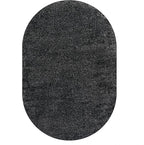 Eyely UES100I-5OV Supersoft Haze Solid Low-Pile Indoor Area Rug, Coastal, Bohemian, Minimalist, Classic, Casual for Bedroom,Kitchen,Living Room,Non Shedding,Easy-Washing, Black, 5 X 8 Oval