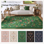 Vintage Medallion Floral 5x7 Area Rugs, Machine Washable Non-Slip, Low Pile Soft Carpet for Living Room, Bedroom, Dining Room, Farmhouse, Kids Playroom, Office | Green