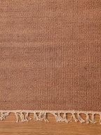 Rugsotic Carpets Hand Woven Flat Weave Kilim Wool ECO-Friendly Area Rugs - 10'x13', Rectangle Shape, Light Brown Color, Solid Plain Design, Low Pile Handmade Rugs for Living Room (D00111)