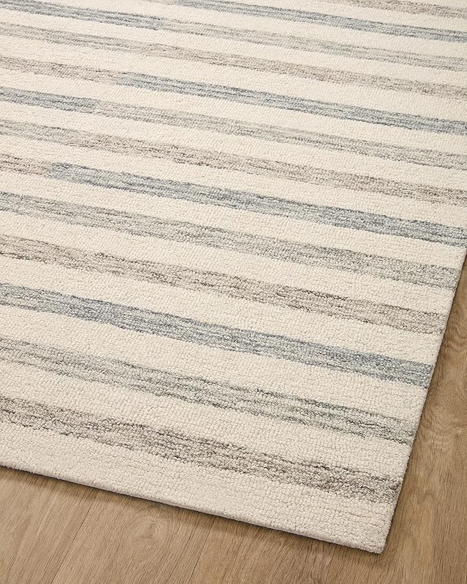 Loloi Chris Loves Julia Chris Collection CHR-05 Ivory/Slate 11'-6" x 15', .50" Pile Height, Area Rug