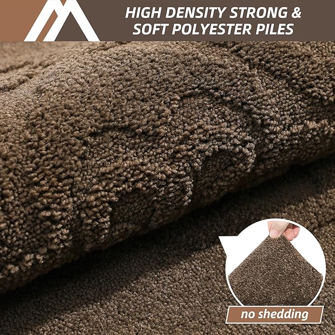 COSY HOMEER Door Mat 24”x36”,Absorbent Dirt Trapper Entryway Rugs,Non-Slip Welcome Mat,Washable Entry Rugs,Low Pile Doormat for Front Back Door,Wet Shoes & Paws,Brown