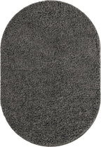 Unique Loom Solid Shag Collection Area Rug (4' 1" x 6' 1" Oval, Graphite Gray)