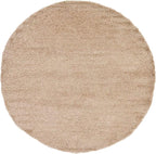Unique Loom Solid Shag Collection Area Rug (7' 10" Round, Taupe)