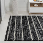 JONATHAN Y Williamsburg Minimalist Stripe Black/Cream Indoor Area Rug, 4x6, Contemporary, Modern, Easy-Cleaning for Living Room, Bedroom, Kitchen, Pet Friendly, Non-Shedding (MOH201F-4)
