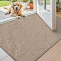 Color&Geometry Thin Indoor Entrance Mats for Home, 24"X36" Indoor Mats for Entryway Non Slip Rubber Backed, Dirt Trapper Door Rugs for Entryway Indoor 2x3 Washable, Dark Khaki (Rolled-up NO Creases)