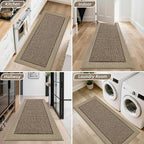 BEQHAUSE Indoor Door Mat 24" x 60", Dirt Trapper Door Mats Non-Slip Entryway Rugs Washable, Resist Dirt Absorbent Welcome Mat, Low Profile Floor Mats for Front Back Door and Entryway, Taupe