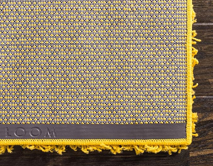 Unique Loom Solid Shag Collection Area Rug (5' 1" x 8' Rectangle, Tuscan Sun Yellow)