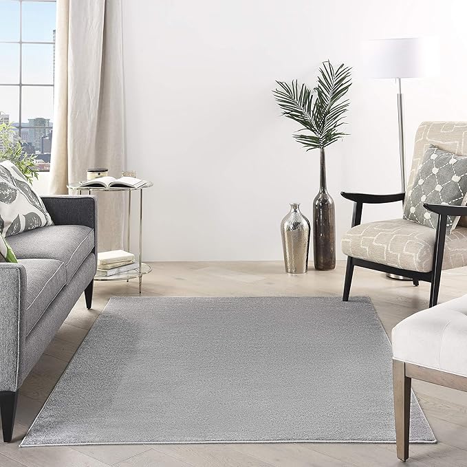 Nourison Home Nourison Essentials Silver Grey 5' x 7' Area Rug - Easy Clean, Non Shedding, Bed Room, Living Room, Dining Room, Kitchen (5' x 7')