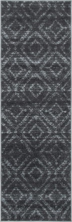 SAFAVIEH Adirondack Collection Runner Rug - 2'6" x 10', Dark Grey & Grey, Modern Diamond Distressed Design, Non-Shedding & Easy Care, Ideal for High Traffic Areas in Living Room, Bedroom (ADR131F)