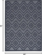 Nourison Home Versatile Navy Blue 5' x 7' Area Rug - Easy Clean, Non Shedding, Bed Room, Living Room, Dining Room, Kitchen (5' x 7')
