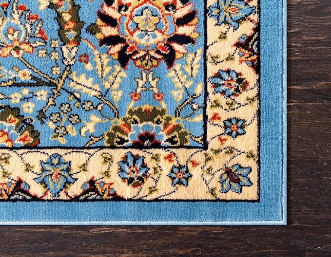 Unique Loom Espahan Collection Area Rug - Cape Cod (2' 2" x 8' 2" Runner, Blue/ Black)
