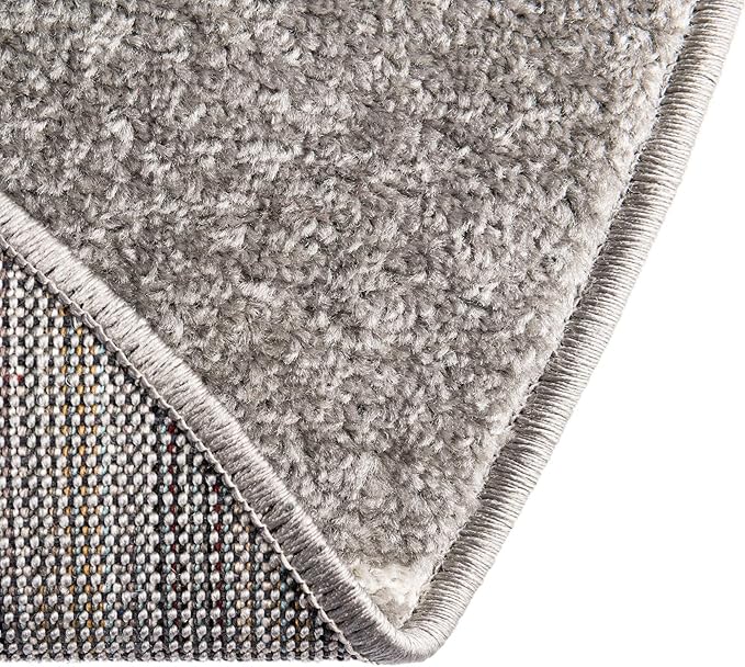 Unique Loom Trellis Frieze Collection Area Rug - Geometric (3' x 5' Oval, Light Gray/ Ivory)