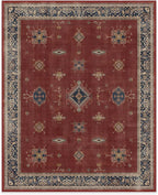 RUGGABLE Washable Vintage Area Rug – Verena Amber Red 8x10, Stain-Resistant, Non-Slip – Large Machine Washable Rugs for Living Room, Bedroom, Hallway, Entryway & Office–with Standard Pad