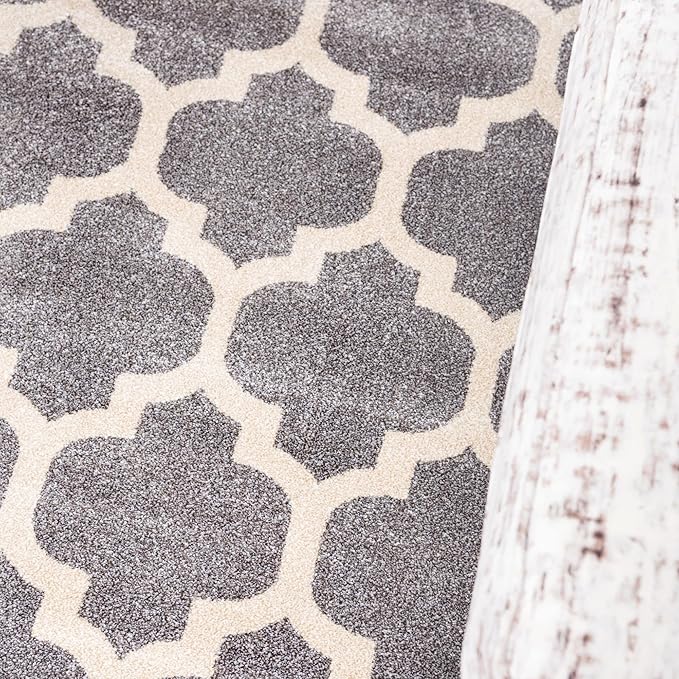 Rugs.com Lattice Collection Rug – 3' x 5' Dark Gray Medium Rug Perfect for Entryways, Kitchens, Breakfast Nooks, Accent Pieces