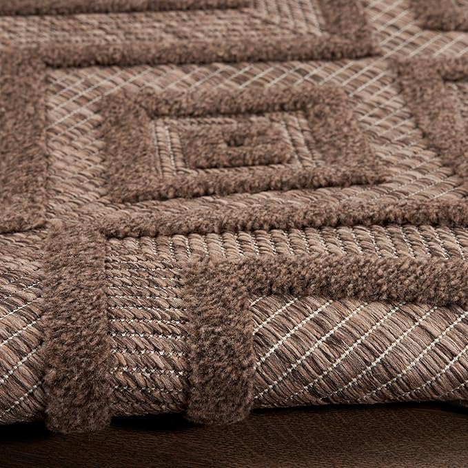 Nourison Home Versatile Brown 2'2" x 7'6 Area Rug - Easy Clean, Non Shedding, Bed Room, Living Room, Dining Room, Kitchen (8' Runner)