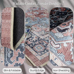 Fame Rugs Turkish Rug. Washable Vintage Oriental Antique Inspired Traditional Doormat Small Modern Area Rugs Luxury Entryway Entry Bedroom Bathroom Kitchen (401TB, 7'5 x 9'9)