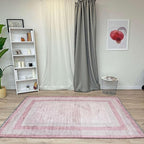 Alfa Rich 4x6 Mauve Lilac Washable Area Rugs for Living Room Bedroom Kitchen Cotton Rug