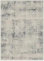RUGGABLE Washable Vintage Area Rug – Kamran Blue Quartz 10x14, Stain-Resistant, Non-Slip – Large Machine Washable Rugs for Living Room, Bedroom, Hallway, Entryway & Office–with Standard Pad