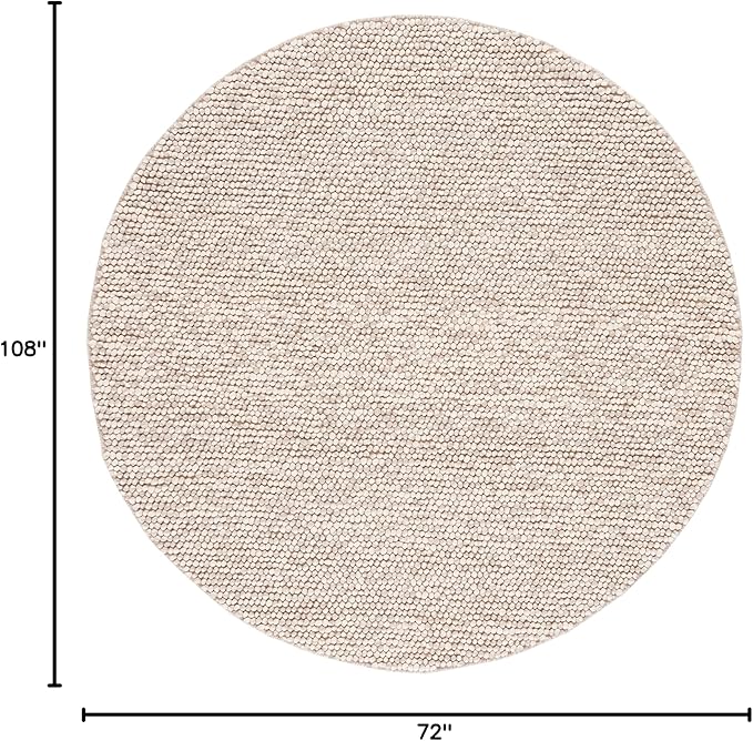SAFAVIEH Natura Collection Area Rug - 6' x 9' Oval, Beige, Handmade Wool Blend, Textured Design, Ideal for Living Room, Bedroom, Dining Space (NAT620B)