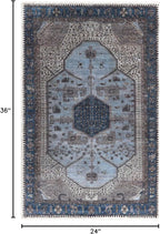 Keen Home Design 2x3 Rug - Machine Washable Entry Rug with Non-Slip Backing, Ideal for Enteryway, Kitchen, Bathroom, Laundry Room - Vintage, Easy Clean, Durable, Low Pile Rug - (2' x 3')