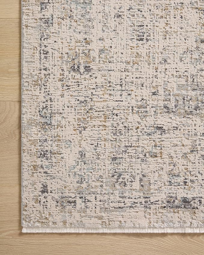 Loloi Amber Lewis Alie Collection ALE-02 Sand/Sky 7'-10'' x 7'-10'', .13'' Pile Height, Round Area Rug