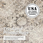 ReaLife Rugs Machine Washable Area Rug - Living Room Bedroom Bathroom Kitchen Entryway Office - Padded Low Pile Stain Resistant Premium - Boho Farmhouse Vintage - Paz - Beige Gray Ivory 2'6" x 6'