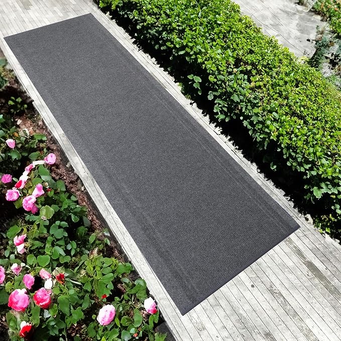 English Home Custom Size Non Slip Striped Design Light Weight Durable PVC Backing Thin Pile Runner Rug (36" x 50')