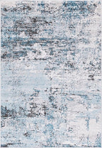 Rugs.com Leipzig Collection Area Rug – 4X6 Blue Low-Pile Rug Perfect for Entryways, Kitchens, Breakfast Nooks, Accent Pieces