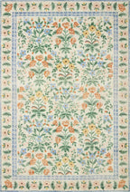 Loloi Rifle Paper Co. Eden Collection EDE-02 Mughal Garden Cream 2'-6" x 11'-6" Runner Rug feat. CloudPile™