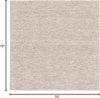 SAFAVIEH Natura Collection Area Rug - 6' Square, Beige, Handmade Wool Blend, Textured Design, Ideal for Living Room, Bedroom, Dining Space (NAT620B)