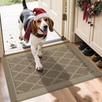 COSY HOMEER Non-Slip Door Mat 20"x32", Entryway Rugs Low Profile Absorbent Dirt Trapper Doormat for Front Entrance, Washable Polypropylene Entry Mat (Beige)