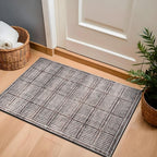 Rugshop Bohemian Stripe Lines Washable Non Slip Area Rug 2' x 4' Brown