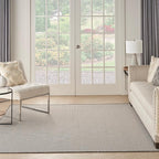 Nourison Home Courtyard Ivory Charcoal 6' x Square Area Rug - Easy Clean, Non Shedding, Bed Room, Living Room, Dining Room, Kitchen (6' x Square)