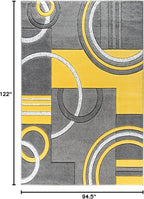 GLORY RUGS Area Rug Modern Soft Hand Carved Contemporary Floor Carpet with Premium Fluffy Texture for Indoor Living Dining Room and Bedroom Area (8x10, Yellow)