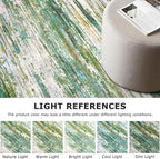 5x7 Modern Abstract Area Rug for Bedroom, Green Grey Multi Large Green Grey Multi Super Soft Washable Rug, Non-Slip Non-Shedding Rugs for Living Room, Indoor Door Mat for Nursery Home Décor