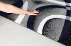GLORY RUGS Area Rug 4x6 Navy Door Mat Modern Swirls Carpet Bedroom Living Room Contemporary Dining Accent Sevilla Collection 4816