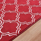 Amearea Fluffy Indoor Area Rug, Soft Trellis Moroccan Rugs for Bedroom, Shag Modern Area Rug for Living Room Kids Room Nursery, Easy Clean, Home Decor Low Pile Carpet, Wine Red 5x7 Feet