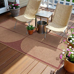 Lahome Modern Rainbow Easy Jute 2x6 Runner Rug, Red Runners for Hallways Non Slip Washable Kitchen Rugs, Farmhouse Stain Resistant Non Shedding Low Pile Indoor Outdoor Carpet for Laundry Entryway