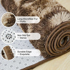Andency Area Rugs 9x12 for Living Room Home Decor, Large Shaggy Bedroom Carpet, Non-Slip Big Shag Indoor Thick Soft Fluffy Furry Fur Area Rugs for Kids Dorm Nursery Aesthetic, Tie-Dyed Brown
