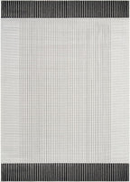 Modern Micro Loop Indoor Area Rugs for Living Room Bedroom Kitchen Geometric Striped Black-White 8x10 Luxury Durable Low and High Pile Non-Shedding Stain Resistant Soft Area Carpet 8 x 10