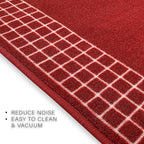 Custom Made Runner Rug for Kitchen Foyer Hallway Entry Choose Your Length 31 Inch Wide Geometric Checkered Design Red Color (12 feet x 31 Inch)