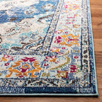 SAFAVIEH Monaco Collection Accent Rug - 2'2" x 4', Navy & Light Blue, Medallion Distressed Design, Non-Shedding & Easy Care, Ideal for High Traffic Areas in Entryway, Living Room, Bedroom (MNC243N)